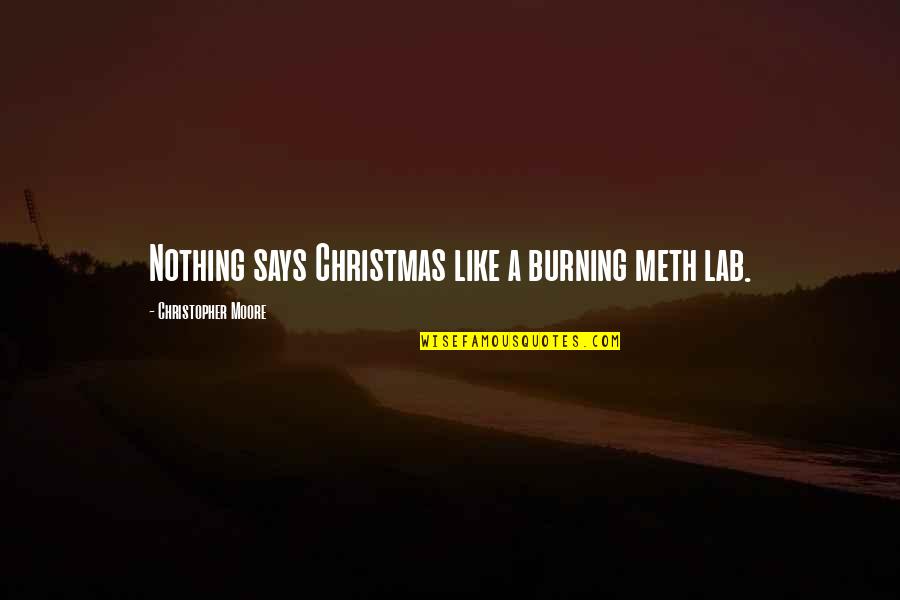 Skylight Installation Quote Quotes By Christopher Moore: Nothing says Christmas like a burning meth lab.