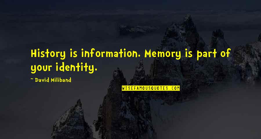 Skyrim Dragons Quotes By David Miliband: History is information. Memory is part of your