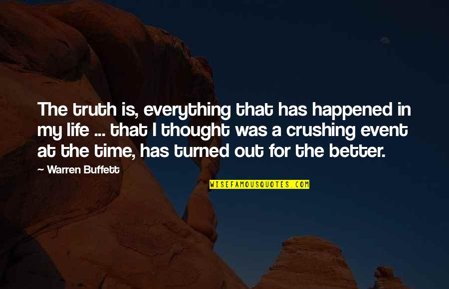Slackness Quotes By Warren Buffett: The truth is, everything that has happened in Slackness Quotes By Warren Buffett: The truth is, everything that has happened in