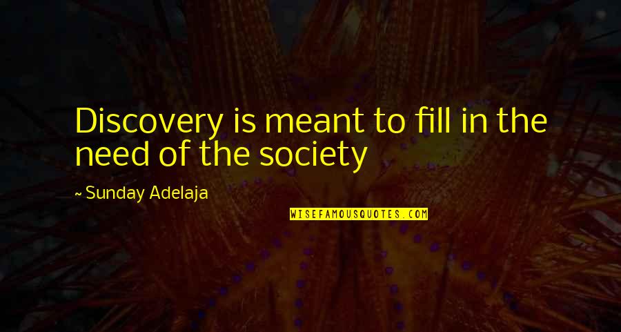 Slagged Flights Quotes By Sunday Adelaja: Discovery is meant to fill in the need Slagged Flights Quotes By Sunday Adelaja: Discovery is meant to fill in the need