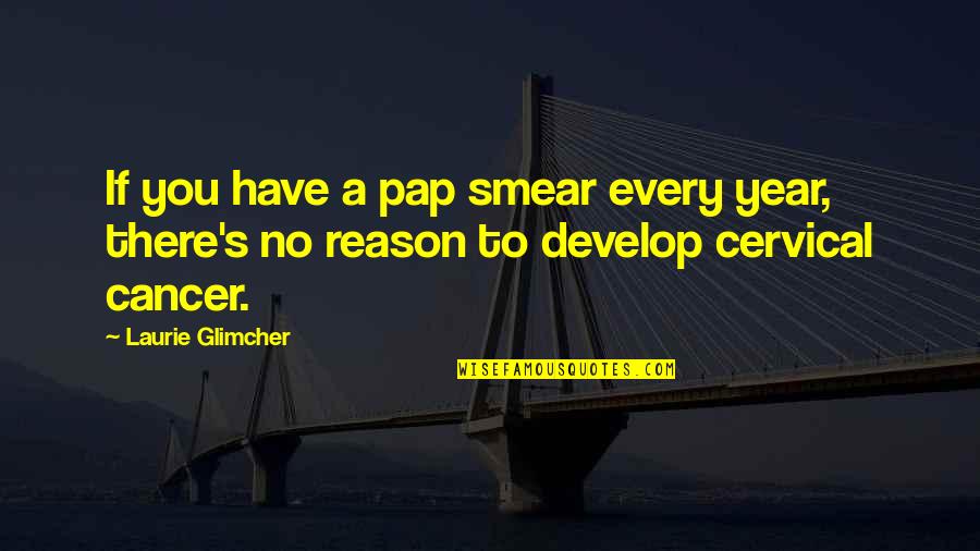 Slagging Off Quotes By Laurie Glimcher: If you have a pap smear every year,