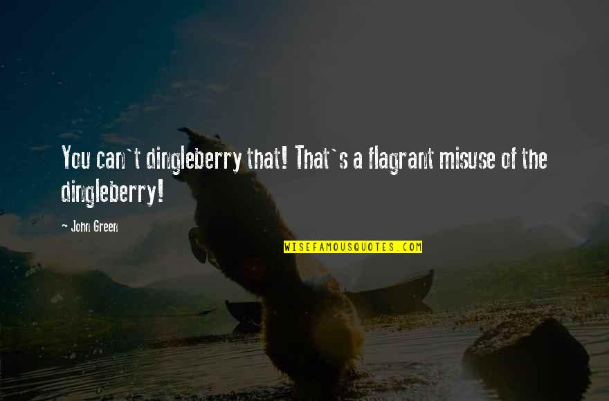 Slagter Construction Quotes By John Green: You can't dingleberry that! That's a flagrant misuse