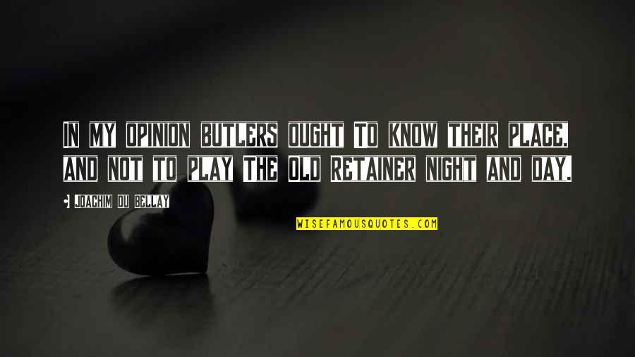 Slaney Quotes By Joachim Du Bellay: In my opinion butlers ought To know their