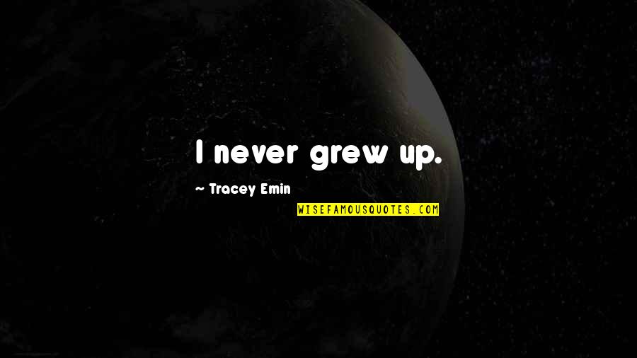 Slang Funny Quotes By Tracey Emin: I never grew up.