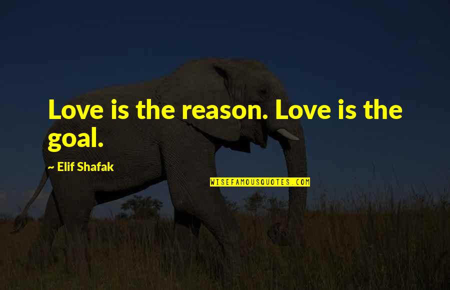 Slaoui Legumes Quotes By Elif Shafak: Love is the reason. Love is the goal.