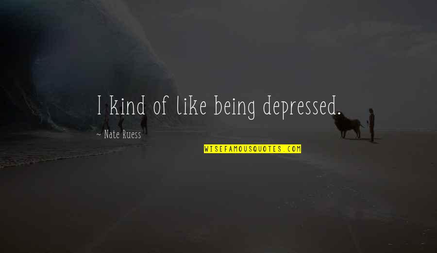 Slaoui Wiki Quotes By Nate Ruess: I kind of like being depressed.