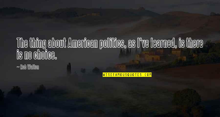 Slap Christos Tsiolkas Quotes By Rob Walton: The thing about American politics, as I've learned,