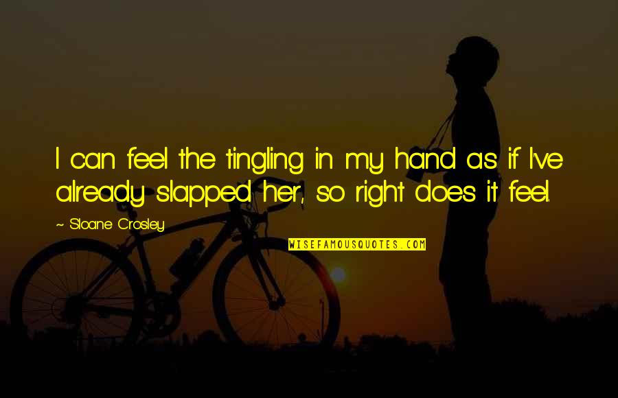 Slapped Quotes By Sloane Crosley: I can feel the tingling in my hand