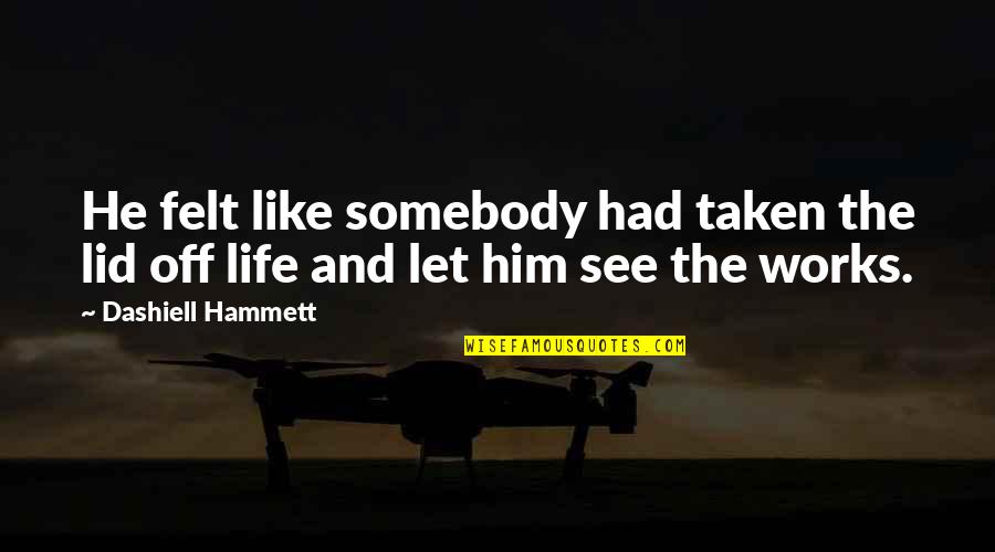 Slaps Quotes By Dashiell Hammett: He felt like somebody had taken the lid