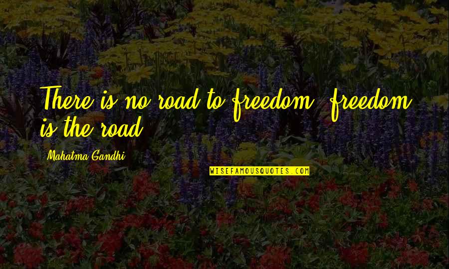 Slash Guitarist Quotes By Mahatma Gandhi: There is no road to freedom, freedom is