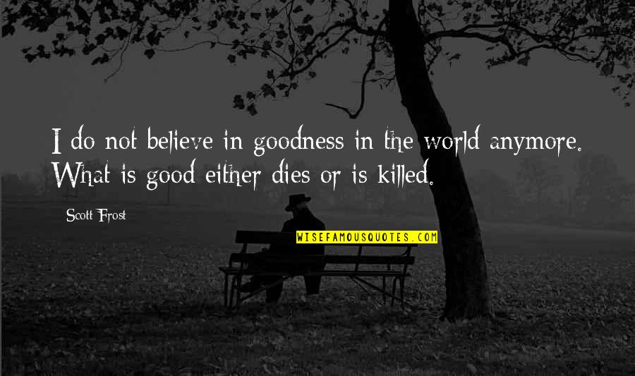 Slate Digital Quotes By Scott Frost: I do not believe in goodness in the