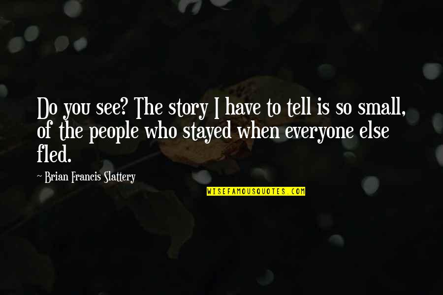 Slattery Quotes By Brian Francis Slattery: Do you see? The story I have to