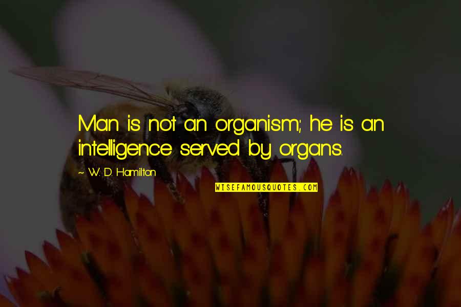Slaughter Race Quotes By W. D. Hamilton: Man is not an organism; he is an Slaughter Race Quotes By W. D. Hamilton: Man is not an organism; he is an