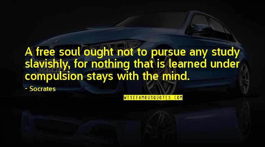 Slavishly Quotes By Socrates: A free soul ought not to pursue any