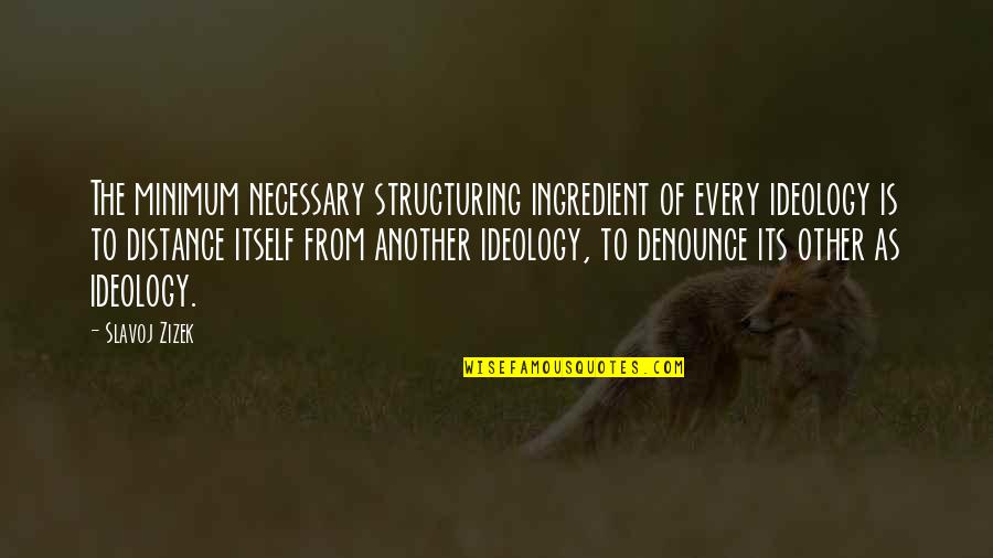 Slavoj Quotes By Slavoj Zizek: The minimum necessary structuring ingredient of every ideology Slavoj Quotes By Slavoj Zizek: The minimum necessary structuring ingredient of every ideology