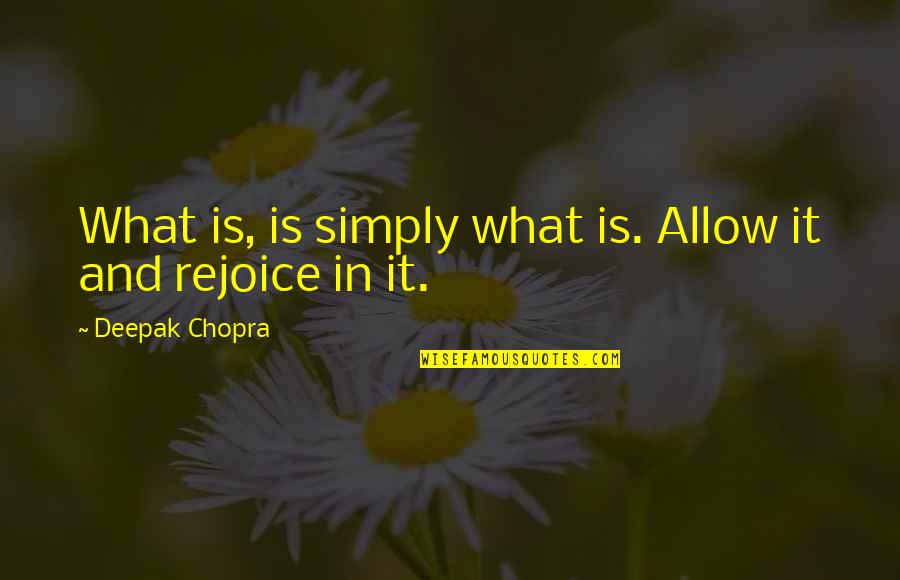 Slavomir Smid Quotes By Deepak Chopra: What is, is simply what is. Allow it