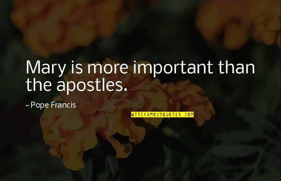 Slay Dragon Quotes By Pope Francis: Mary is more important than the apostles.