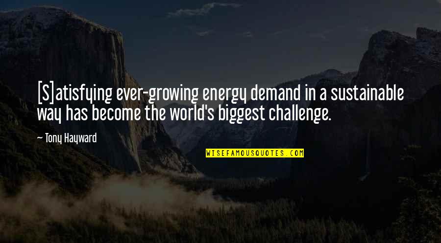 Slaying Giants Quotes By Tony Hayward: [S]atisfying ever-growing energy demand in a sustainable way