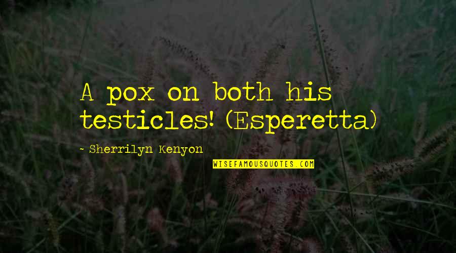 Slaying Man Quotes By Sherrilyn Kenyon: A pox on both his testicles! (Esperetta)