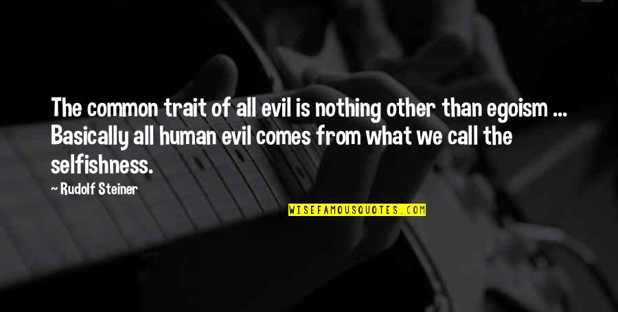 Slayjid Quotes By Rudolf Steiner: The common trait of all evil is nothing Slayjid Quotes By Rudolf Steiner: The common trait of all evil is nothing