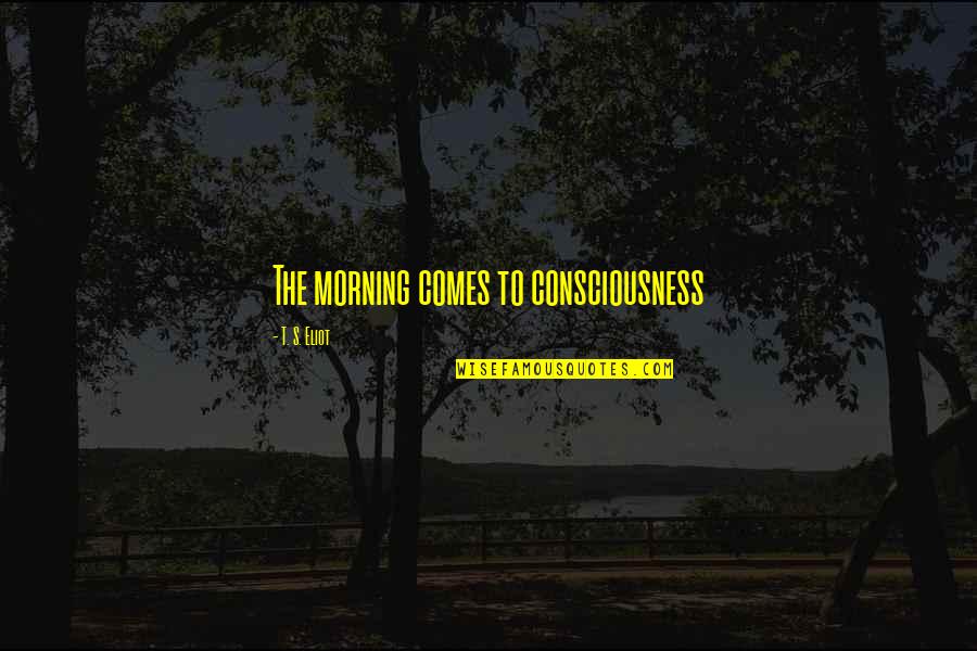 Slazenger Quotes By T. S. Eliot: The morning comes to consciousness