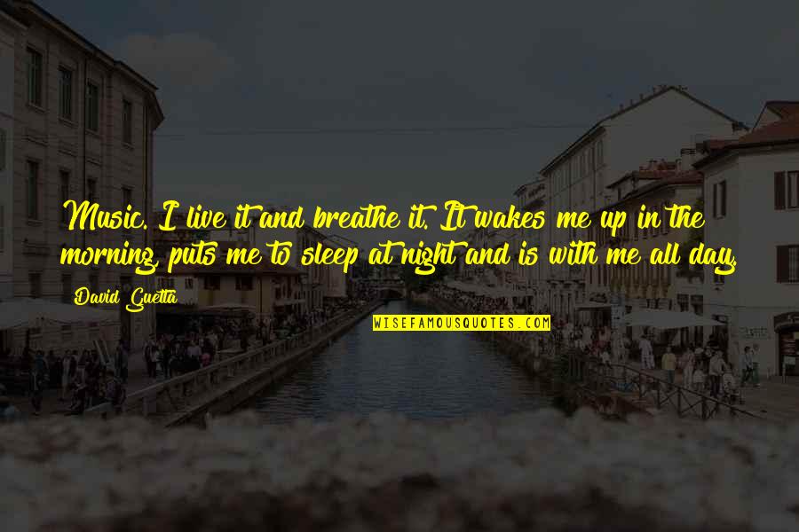 Sleep All Day Quotes By David Guetta: Music. I live it and breathe it. It