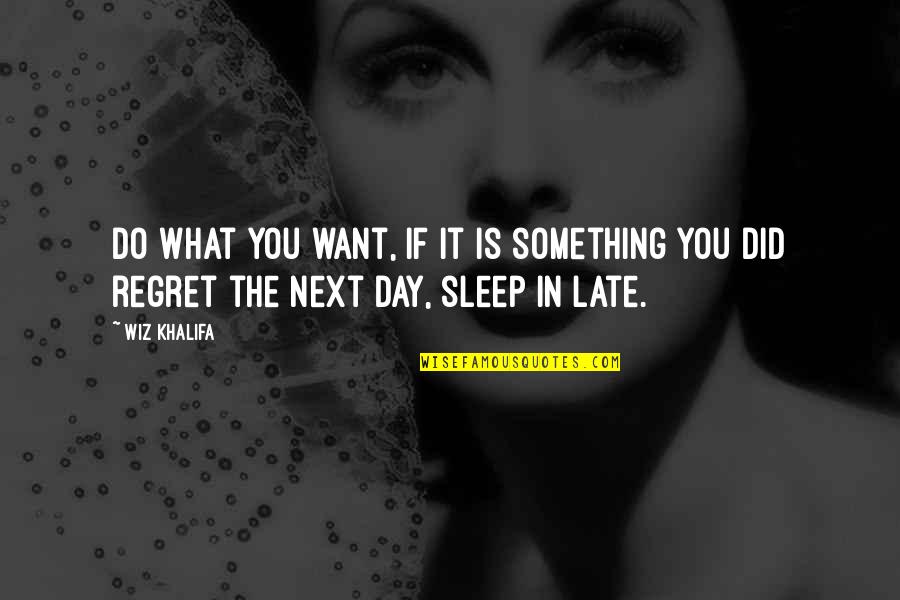 Sleep All Day Quotes By Wiz Khalifa: Do what you want, if it is something