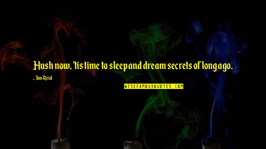 Sleep And Dream Quotes By Jan Reid: Hush now, 'tis time to sleep and dream