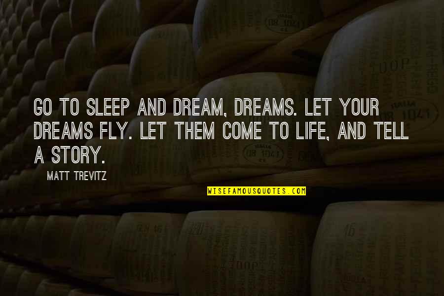 Sleep And Dream Quotes By Matt Trevitz: Go to sleep and dream, dreams. Let your
