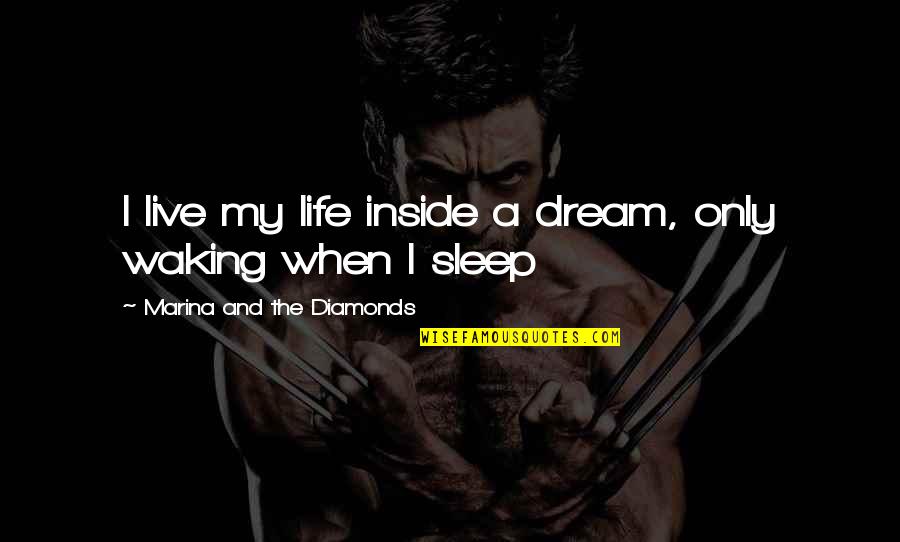 Sleep And Dreams Quotes By Marina And The Diamonds: I live my life inside a dream, only