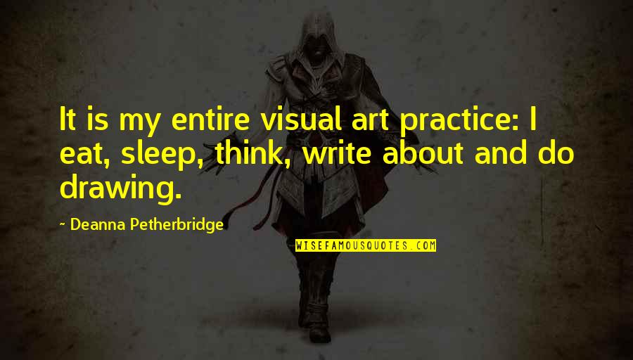 Sleep And Eat Quotes By Deanna Petherbridge: It is my entire visual art practice: I