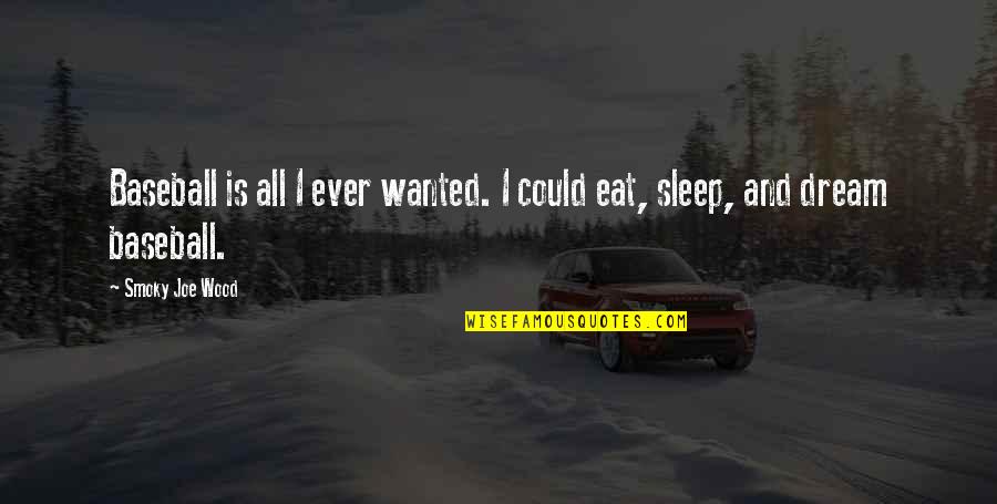 Sleep And Eat Quotes By Smoky Joe Wood: Baseball is all I ever wanted. I could
