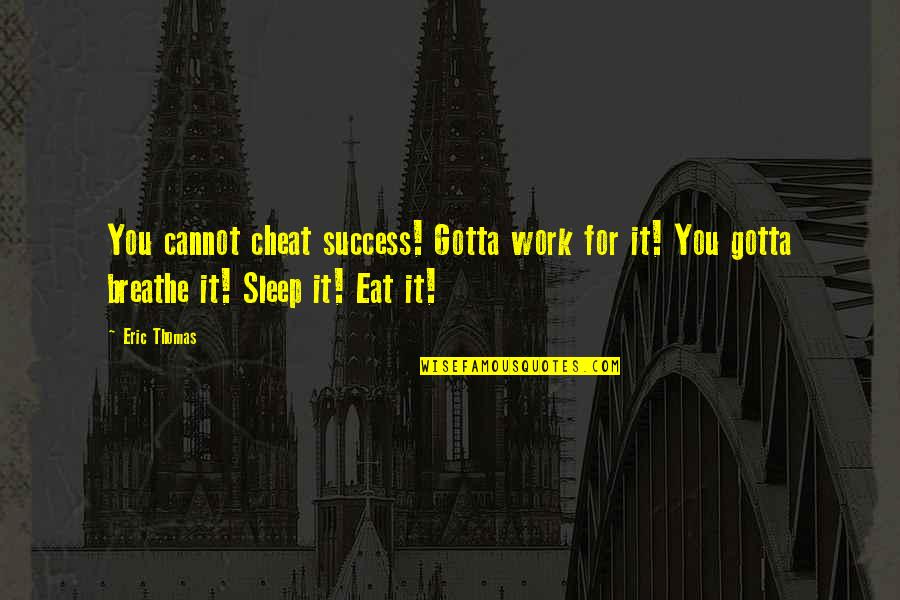 Sleep And Success Quotes By Eric Thomas: You cannot cheat success! Gotta work for it!