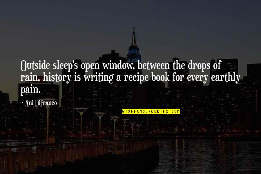 Sleep Book Quotes By Ani DiFranco: Outside sleep's open window, between the drops of Sleep Book Quotes By Ani DiFranco: Outside sleep's open window, between the drops of