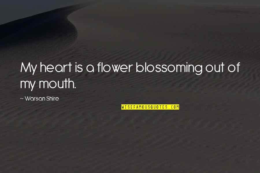 Sleep Bys Quotes By Warsan Shire: My heart is a flower blossoming out of