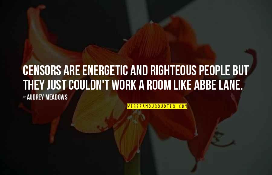 Sleep Glorious Sleep Quotes By Audrey Meadows: Censors are energetic and righteous people but they