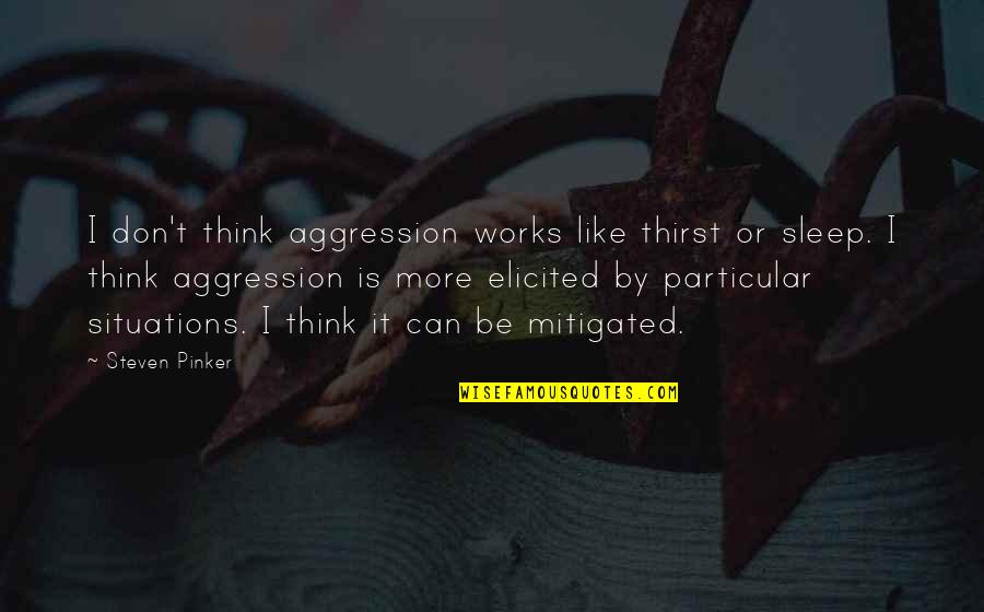 Sleep It Quotes By Steven Pinker: I don't think aggression works like thirst or