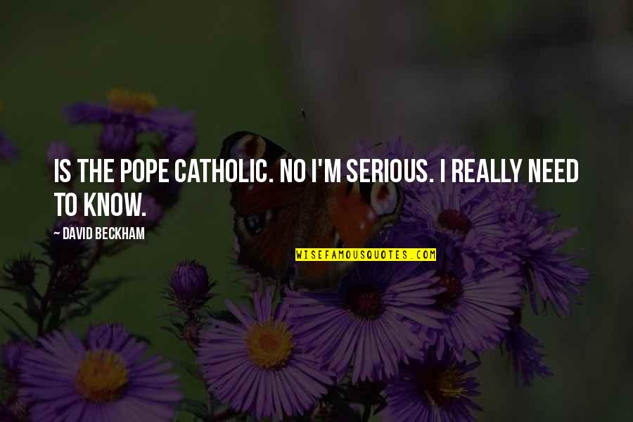 Sleep Like A Bear Quotes By David Beckham: Is the Pope Catholic. No I'm serious. I Sleep Like A Bear Quotes By David Beckham: Is the Pope Catholic. No I'm serious. I