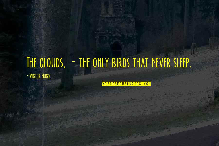 Sleep Never Quotes By Victor Hugo: The clouds, - the only birds that never Sleep Never Quotes By Victor Hugo: The clouds, - the only birds that never