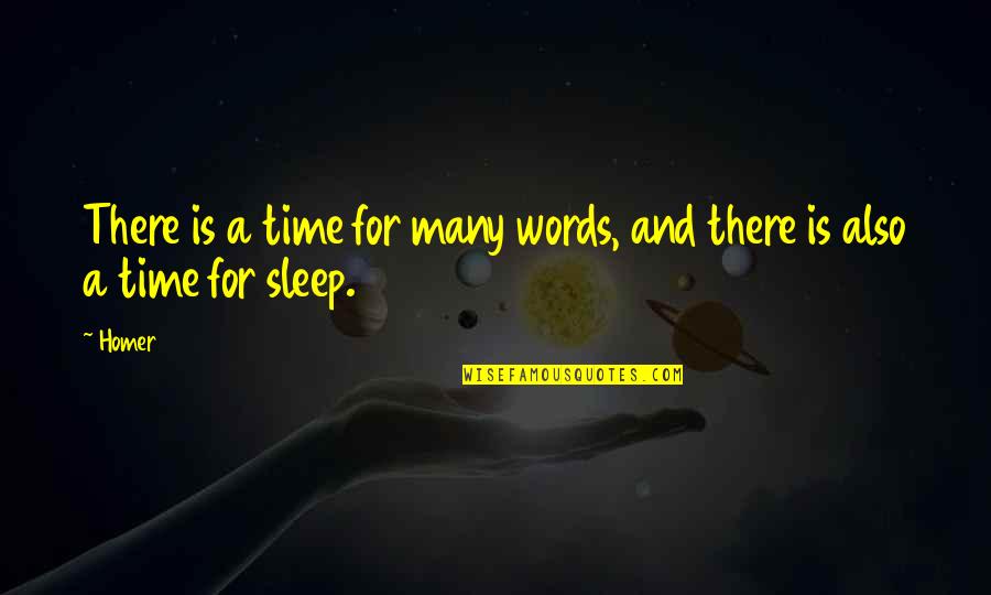 Sleep On Time Quotes By Homer: There is a time for many words, and