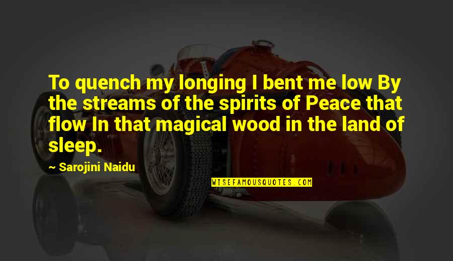 Sleep Philosophy Quotes By Sarojini Naidu: To quench my longing I bent me low