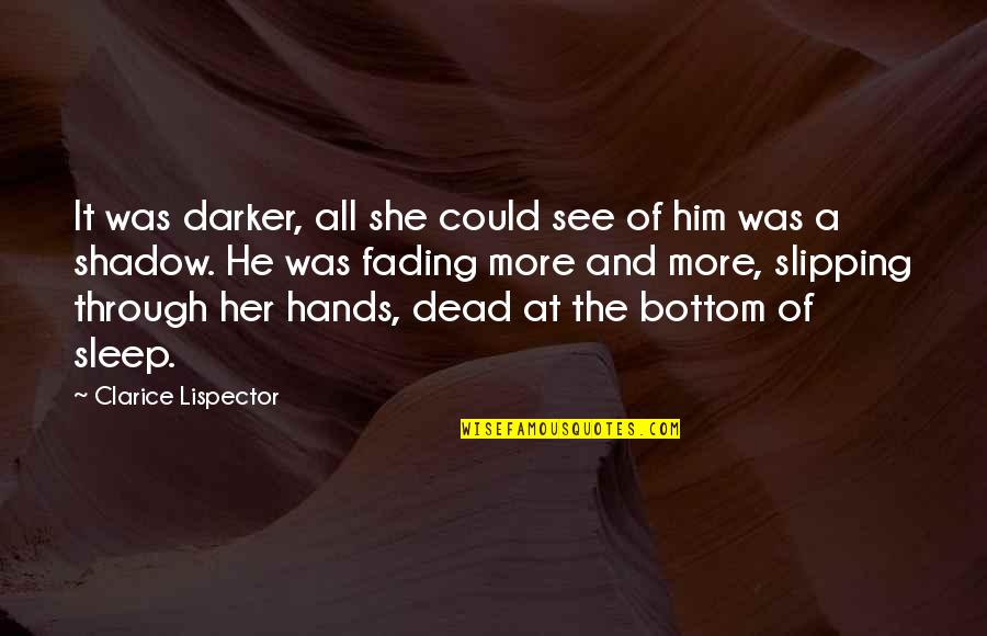 Sleep See Quotes By Clarice Lispector: It was darker, all she could see of