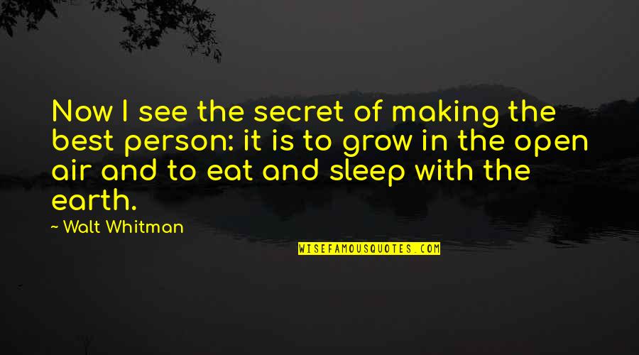Sleep See Quotes By Walt Whitman: Now I see the secret of making the
