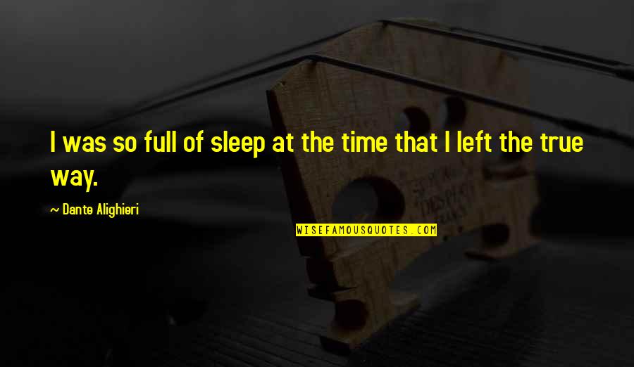 Sleep Time Quotes By Dante Alighieri: I was so full of sleep at the