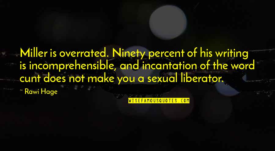Sleepiness Synonym Quotes By Rawi Hage: Miller is overrated. Ninety percent of his writing Sleepiness Synonym Quotes By Rawi Hage: Miller is overrated. Ninety percent of his writing