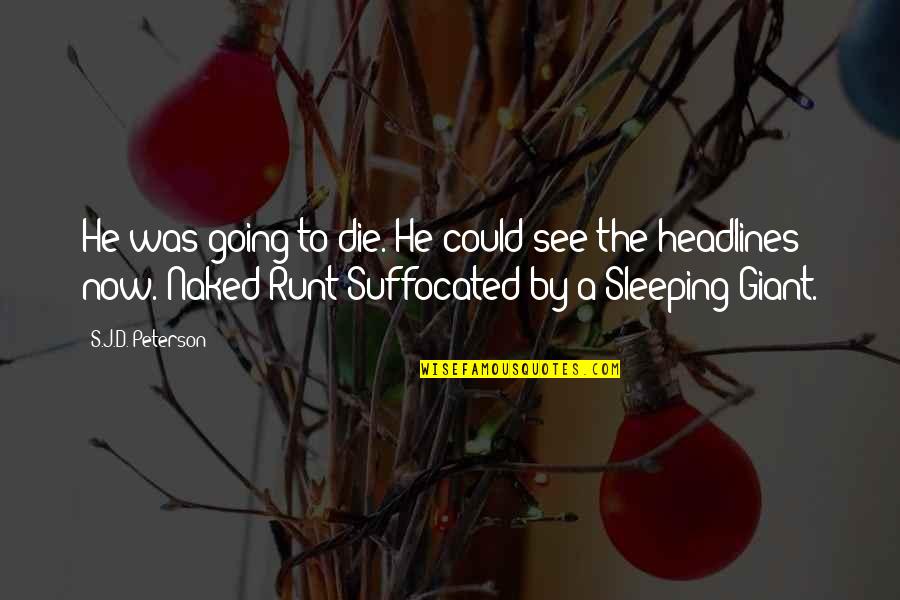 Sleeping Giant Quotes By S.J.D. Peterson: He was going to die. He could see Sleeping Giant Quotes By S.J.D. Peterson: He was going to die. He could see