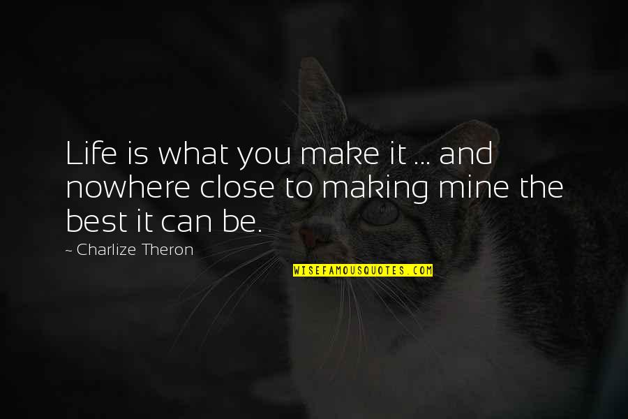 Sleeping Late At Night Quotes By Charlize Theron: Life is what you make it ... and
