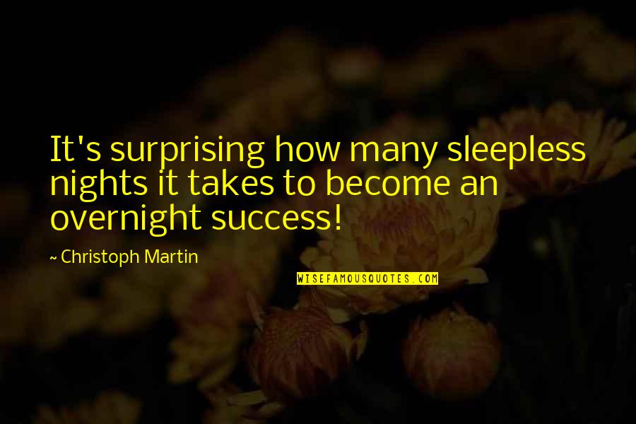 Sleepless Quotes By Christoph Martin: It's surprising how many sleepless nights it takes Sleepless Quotes By Christoph Martin: It's surprising how many sleepless nights it takes