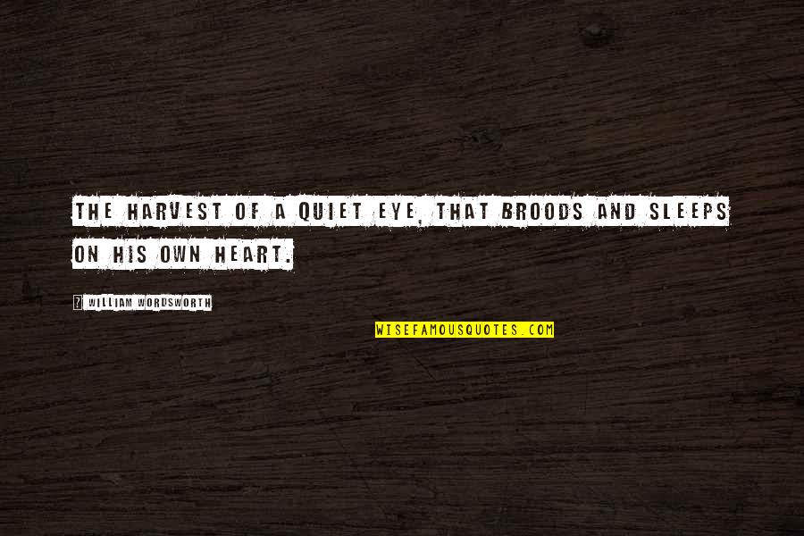 Sleeps Quotes By William Wordsworth: The harvest of a quiet eye, That broods Sleeps Quotes By William Wordsworth: The harvest of a quiet eye, That broods
