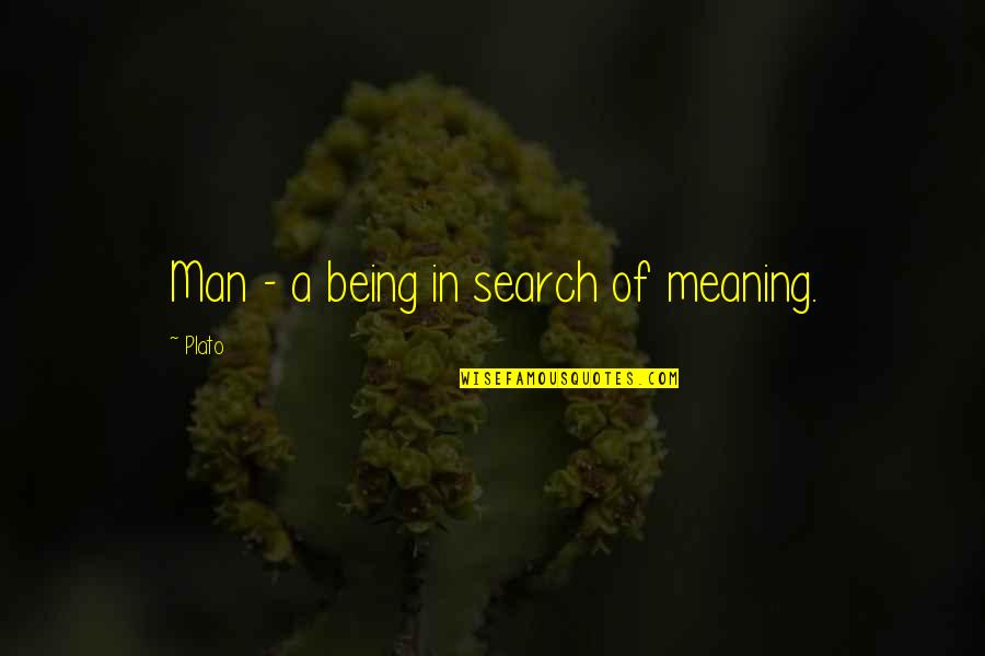 Sleepwalkers Stephen Quotes By Plato: Man - a being in search of meaning.